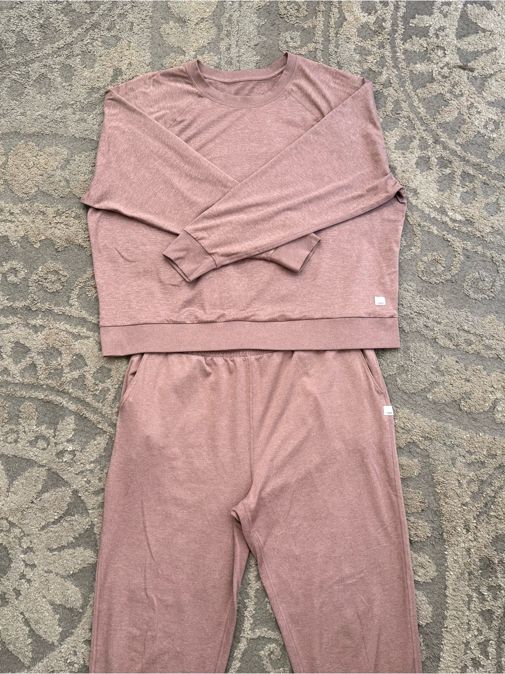 Vuori Women's Two-Piece Pajama Set - Dusty Mauve